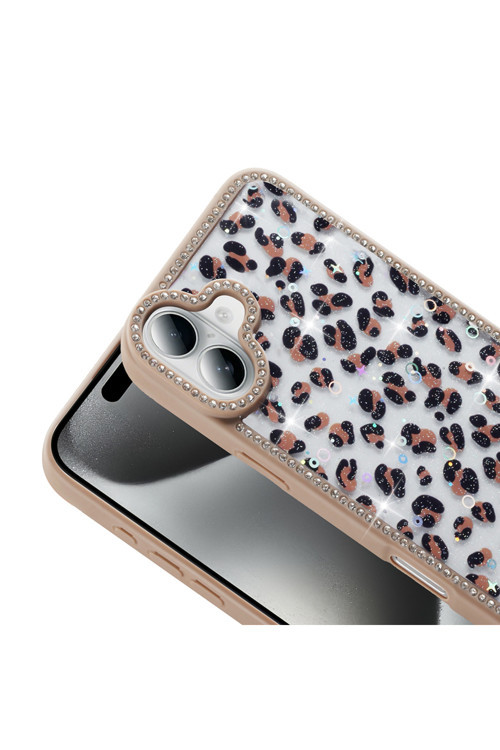 Apple İphone 16 Plus Kılıf Taşlı Ve Simli Tasarım Zr-Azra