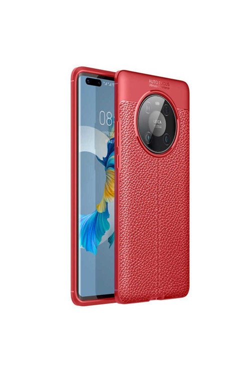 Huawei Mate 40 Pro Kılıf Deri Görünümlü Silikon Zr-Niss