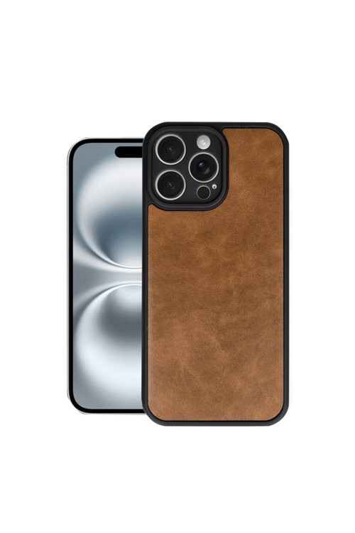 Apple İphone 16 Pro Max Kılıf Deri Görünümlü Şık Azn-Aras
