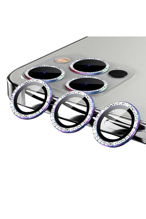 Apple İphone 12 Pro Max Taşlı Lüx Kamera Lens Koruyucu Cam Hd Zrcl-06