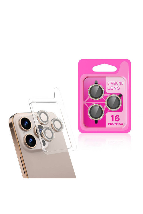 Apple İphone 16 Pro Taşlı Lüx Kamera Lens Koruyucu Cam Hd Zrcl-06