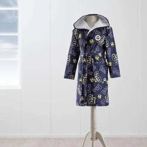 Lisanslı Fenerbahçe 1907 8-10 Yaş Çocuk Baskılı Bornoz