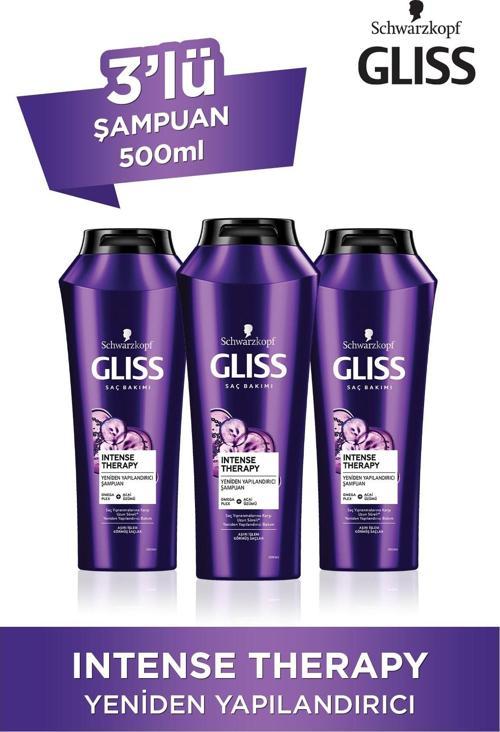 Intense Therapy Yeniden Yapılandırıcı Şampuan - Omega Plex Ve Acai Üzümü Ile 500 Ml X 3 Adet