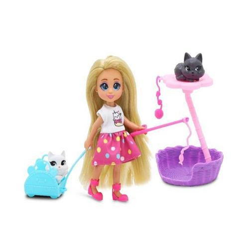 81125 SUN-FNV-MNK-F-DREAMEEZ MİNİ BEBEK VE KEDİ SETİ