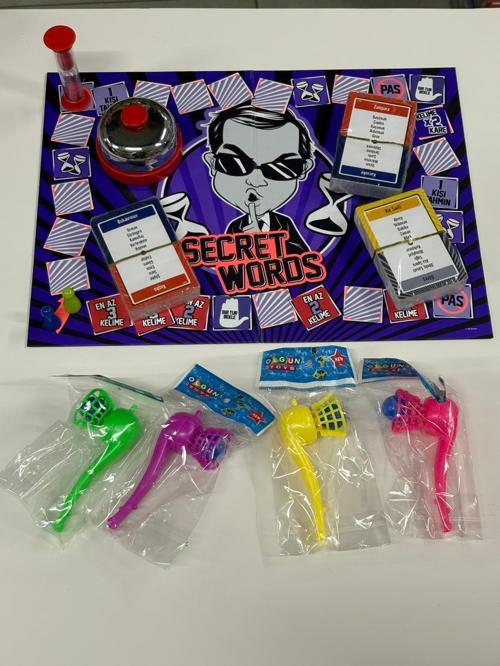 Ks Secret Words Büyük Boy Yasak Kelimeler ve 4 Adet Nostaljik Üflemeli Top Saksafon Top