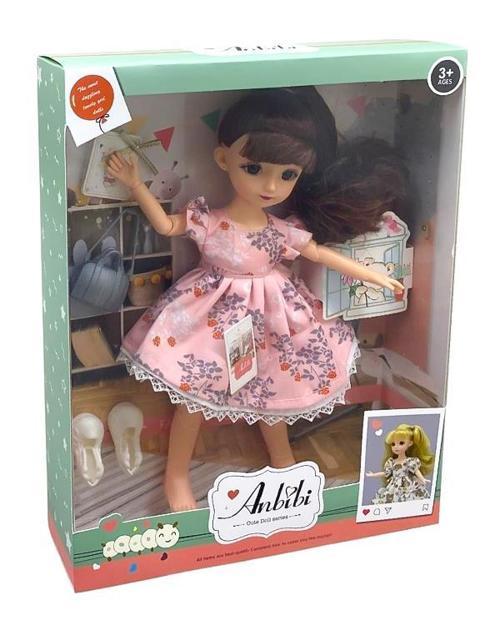 Anbibi Premium Oyuncak Bebek Aksesuarlı Pembe Elbiseli WX1962