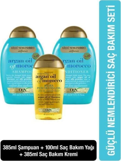 Argan Oil Of Morocco Sülfatsız Şampuan + Saç Bakım Kremi + Argan Oil Of Morocco Saç Bakım Yağı