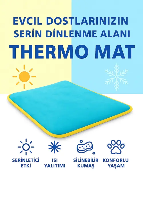 Thermo Mat Hem Soğuk Hem Sıcak Kullanılabilen 2si 1 arada Kedi & Köpek Minderi 40x60