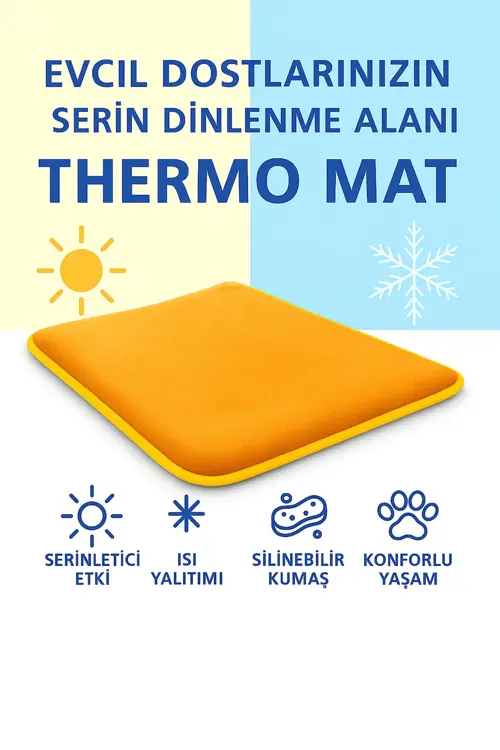 Thermo Mat Hem Soğuk Hem Sıcak Kullanılabilen 2si 1 arada Kedi & Köpek Minderi 40x60