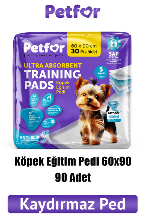 Köpek Eğitim Pedi 60x90 Kaydırmaz Bantlı 90 Adet