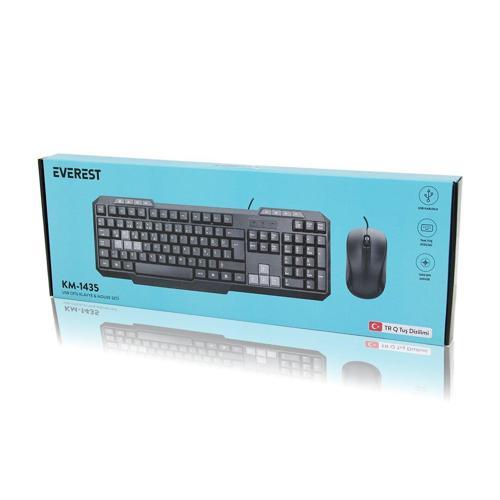 USB KABLOLU KLAVYE - MOUSE SET Q KLAVYE 1200DPI MOUSE KM-1435 (4490)