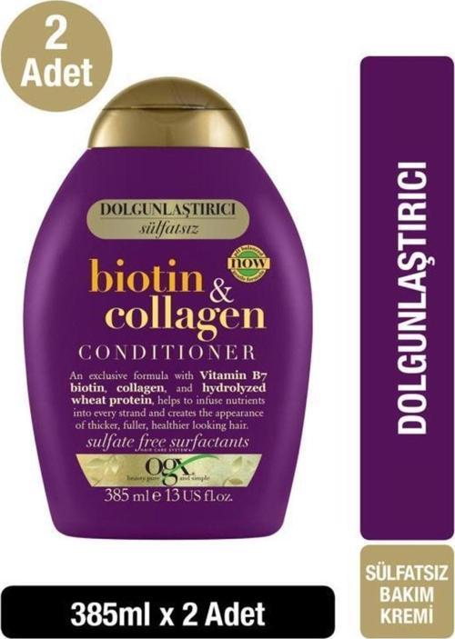 Dolgunlaştırıcı Biotin & Kolajen Sülfatsız Saç Bakım Kremi 385 Ml X2