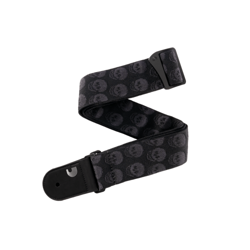 GİTAR ASKISI 50MM DOKUMA SKULLS BLACK TUBULAR