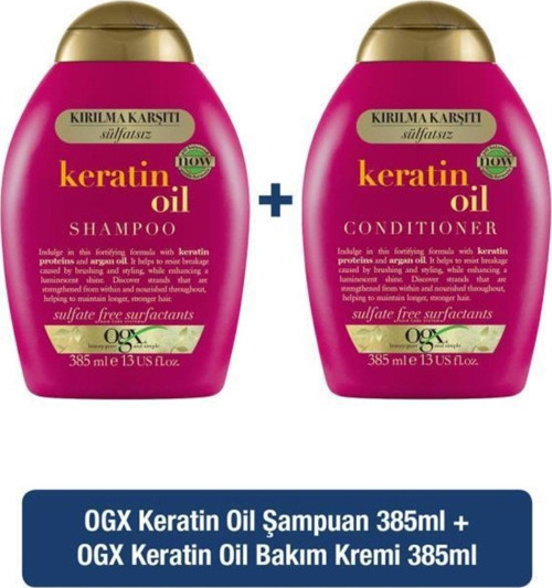 Keratin Oil Kirilma Karşiti Sülfatsiz Şampuan 385Ml Bakim Kremi 385Ml