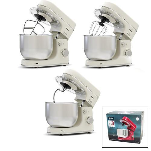 STANDLI MİKSER - BLENDER SETİ 3 FARKLI UÇ 8 KADEME HIZ+TURBO HAMUR YOĞURMA-ÇIRPICI-KARIŞITIRICI+ KASE 1300W 6LT ÇELİK HA