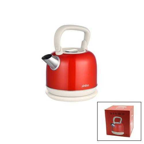 RETRO KIRMIZI NOSTALJİ DEMLİK MODEL ÇELİK KETTLE SU ISITICI 2.2LT 1800W GİZLİ RESİZTANS SK-8035 (2818)
