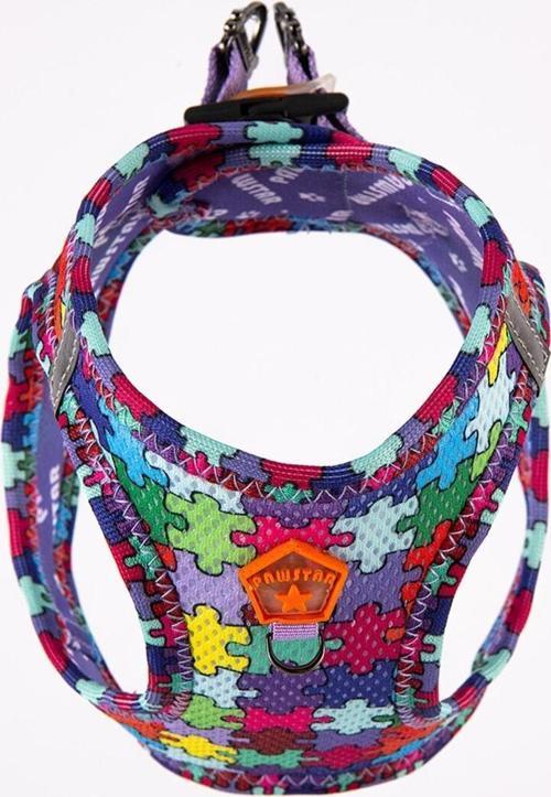 Puzzle Air-Mesh Göğüs Tasması Kedi Köpek Göğüs Tasması 2Xsmall