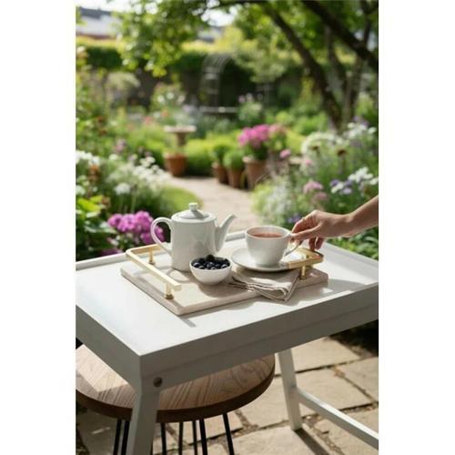 Traverten Mat Altın L Dizayn 30x20 cm Tepsi