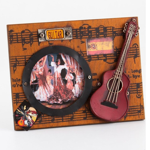 Dekoratif Metal Çerçeve Gitar Dekorlu