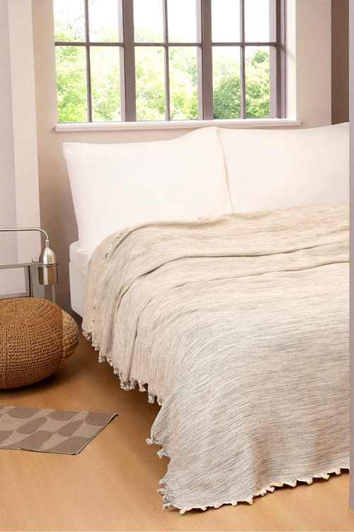 Doğal Pamuk, Yumuşak Tek Kişilik Pike, Koltuk Örtüsü, Çok Amaçlı Örtü 160X220 Cm.