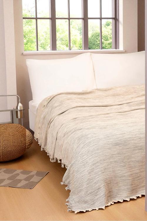 Doğal Pamuk, Yumuşak Battal Boy Pike, Koltuk Örtüsü, Çok Amaçlı Örtü 240X260 Cm.