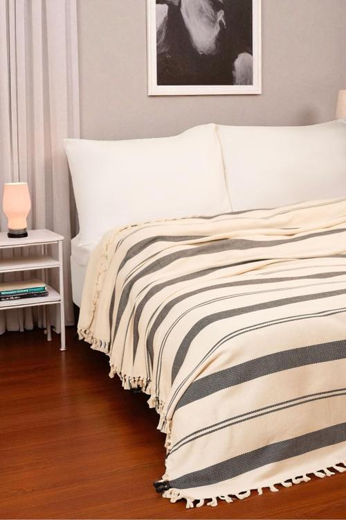 Doğal Pamuk, Yumuşak Battal Boy Pike, Koltuk Örtüsü, Çok Amaçlı Örtü 240X260 Cm.