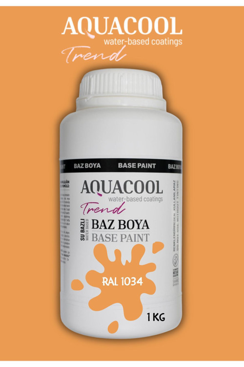 Akrilik Hobi Boya 1 Kg Su Bazlı Hibrit Dönüşüm Boyası Ral 1034 Pastel Sarı