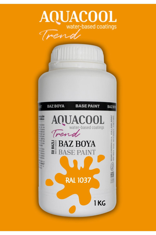 Akrilik Hobi Boya 1 Kg Su Bazlı Hibrit Dönüşüm Boyası Ral 1037 Güneş Sarısı
