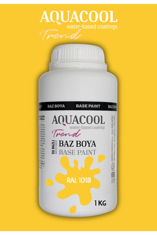 Akrilik Hobi Boya 1 Kg Su Bazlı Hibrit Dönüşüm Boyası Ral 1018 Çinko Sarısı