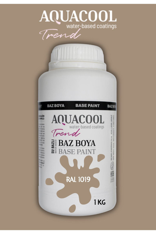 Akrilik Hobi Boya 1 Kg Su Bazlı Hibrit Dönüşüm Boyası Ral 1019 Yeşil Bej