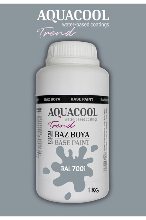 Akrilik Hobi Boya 1 Kg Su Bazlı Hibrit Dönüşüm Boyası Ral 7001 Gümüş Gri