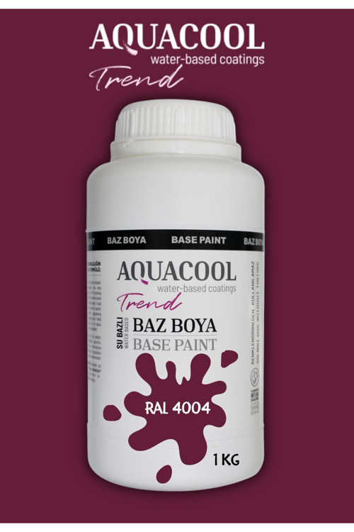 Akrilik Hobi Boya 1 Kg Su Bazlı Hibrit Dönüşüm Boyası Ral 4004 Bordo Mor