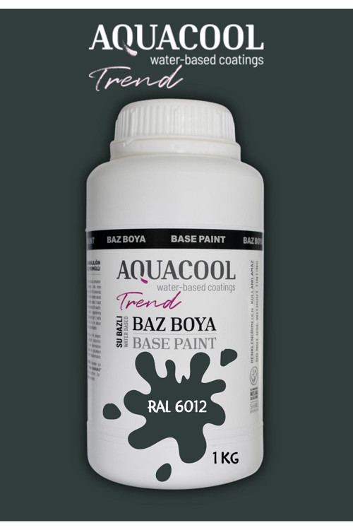 Akrilik Hobi Boya 1 Kg Su Bazlı Hibrit Dönüşüm Boyası Ral 6012 Siyah Yeşil