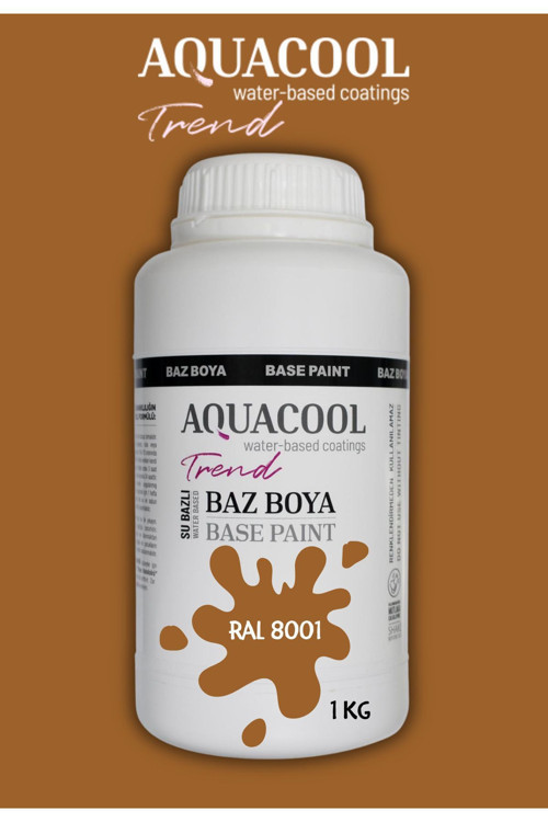 Akrilik Hobi Boya 1 Kg Su Bazlı Hibrit Dönüşüm Boyası Ral 8001 Oksit Kahve