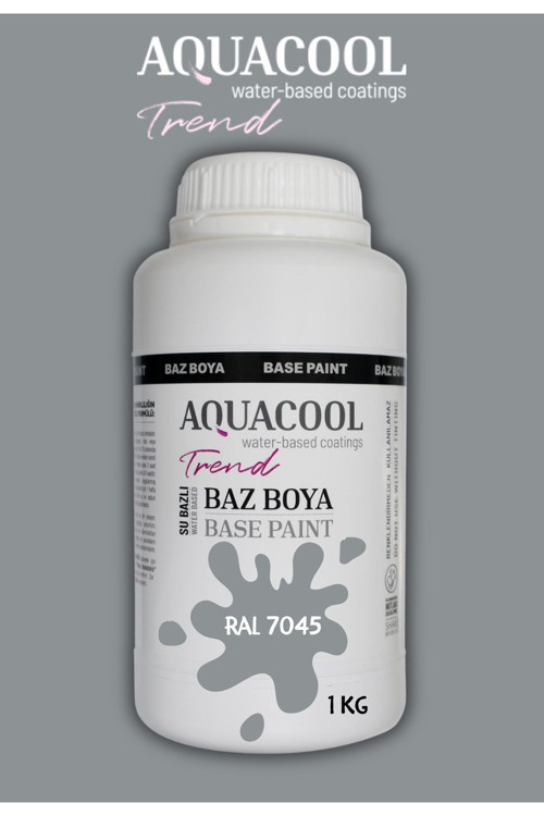 Akrilik Hobi Boya 1 Kg Su Bazlı Hibrit Dönüşüm Boyası Ral 7045 Tele Gri 1