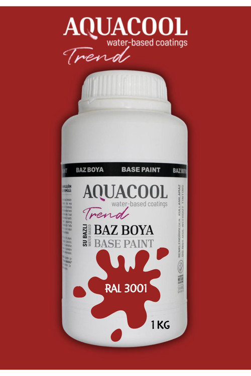 Akrilik Hobi Boya 1 Kg Su Bazlı Hibrit Dönüşüm Boyası Ral 3001 Sinyal