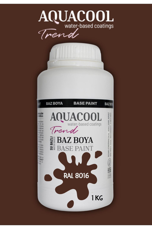 Akrilik Hobi Boya 1 Kg Su Bazlı Hibrit Dönüşüm Boyası Ral 8016 Maun Kahve