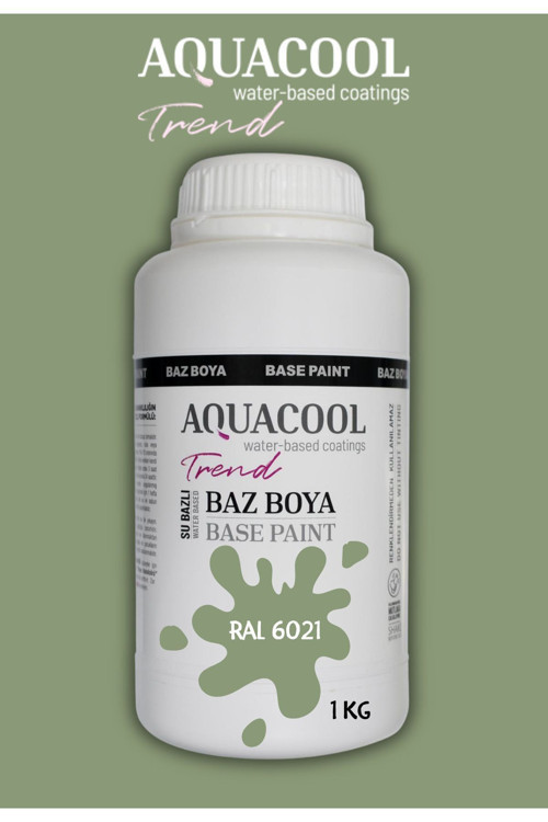 Akrilik Hobi Boya 1 Kg Su Bazlı Hibrit Dönüşüm Boyası Ral 6021 Soluk Yeşil