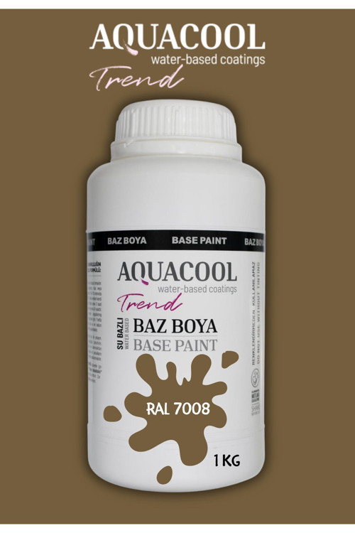 Akrilik Hobi Boya 1 Kg Su Bazlı Hibrit Dönüşüm Boyası Ral 7008 Haki Gri