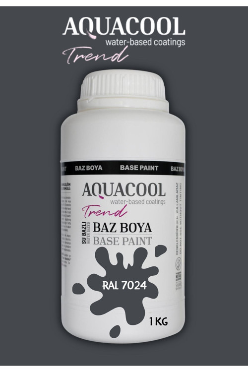 Akrilik Hobi Boya 1 Kg Su Bazlı Hibrit Dönüşüm Boyası Ral 7024 Grafit Gri