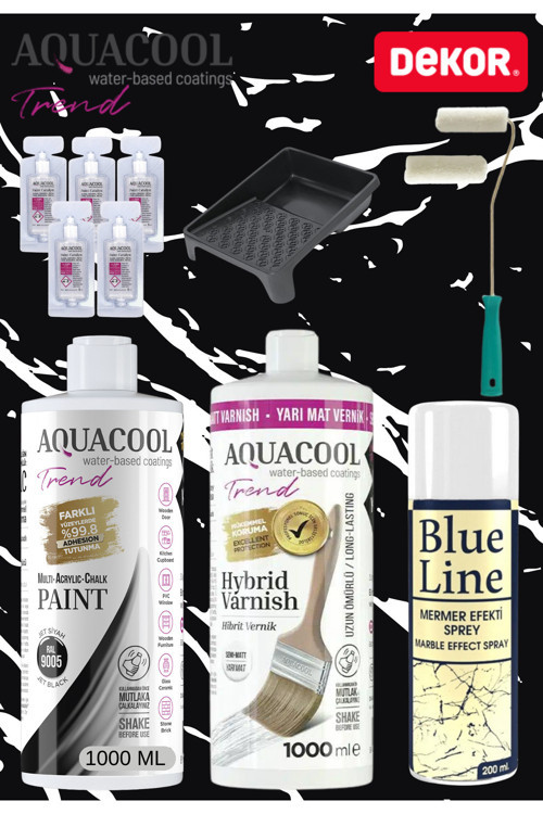 Akrilik Boya Ral 9005 Siyah Hobi Boyama Seti Blue Line Granit Effect Sprey Boya Beyaz