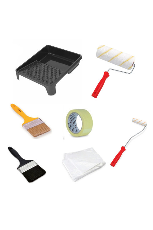Rulo Tavası Fırça Kestirme No:3 Rulo 10 Cm Rulo 20 Cm Örtü Spatula Bant Boyama Set