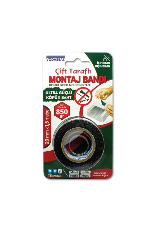 Çift Taraflı Montaj Bandı 20 Mm X1,5 Mt Gri