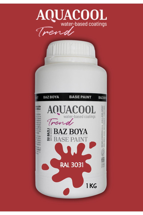 Akrilik Hobi Boya 1 Kg Su Bazlı Hibrit Dönüşüm Boyası Ral 3031 Türk Kırmızısı