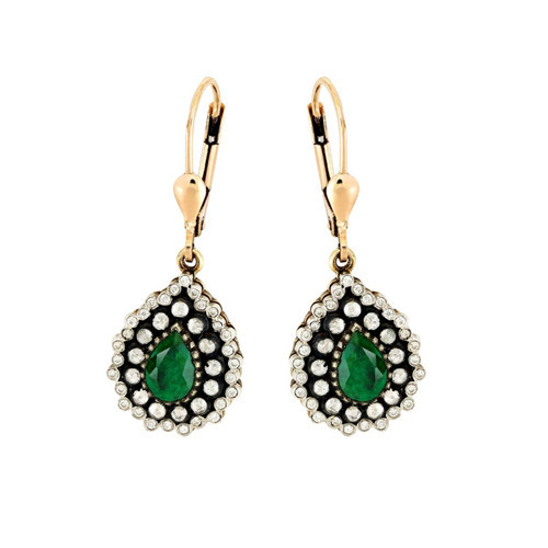 2,42 Ct Zümrüt Elmas Küpe