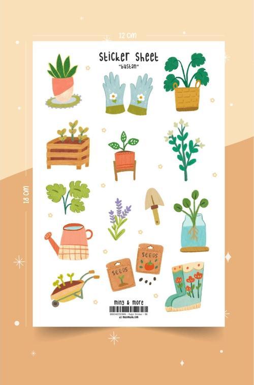 Bustan – Bahçe, Ekim, Bahar Temalı Planlayıcı Sticker Etiket Seti #98
