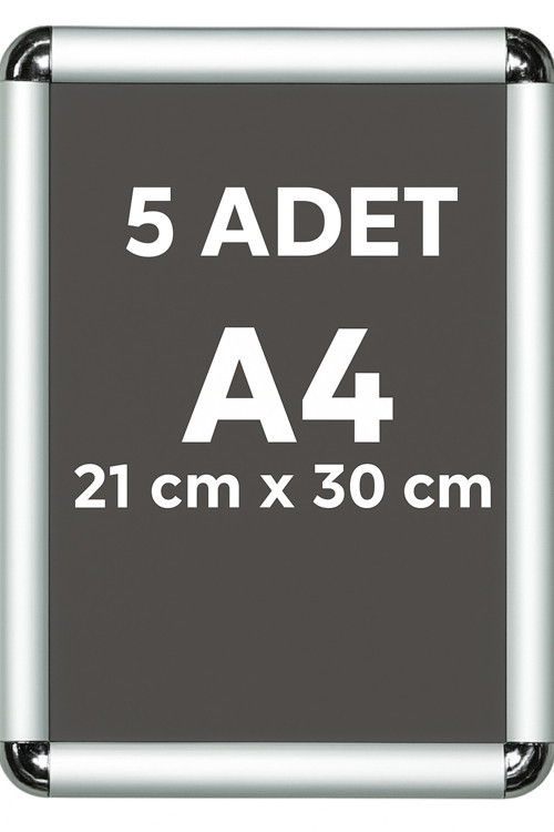 5 Adet A4 Alüminyum Çerçeve Rondo Köşe Aç Kapa Açılır Kapanır