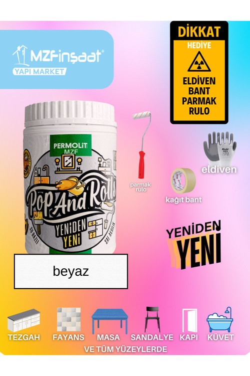 Yeni Nesil Dönüşüm Boyası Beyaz - Dolap-Fayans-Cam-Plastik-Ahşap-Duvar