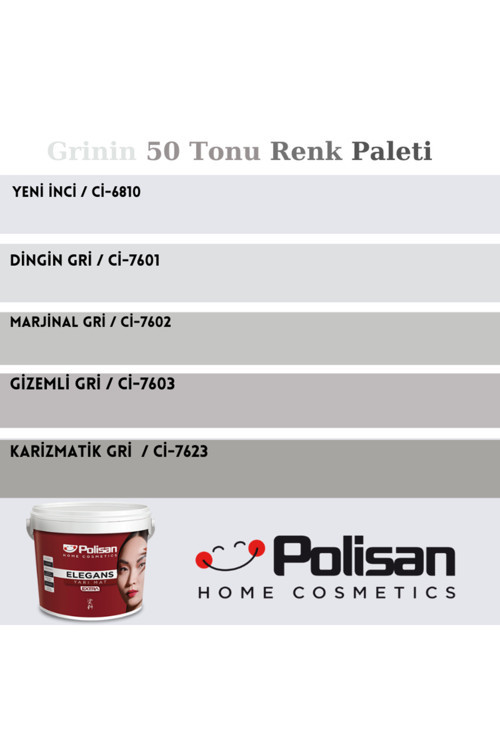 Elegans Extra Parlak Küf Önleyici-Grinin 50 Tonu Renk Paleti-2.5Lt