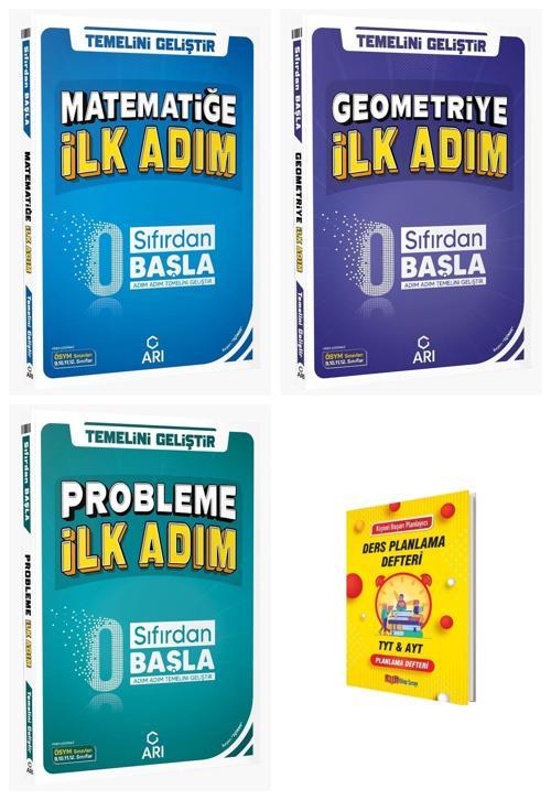 Arı TYT Matematik Geometri ve Probleme İlk Adım 3lü Set Sıfırdan Başla + Planlama Defteri